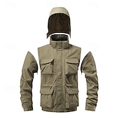 voordelige Fleece &amp; 3-in-1 Jassen-Voor heren Softshell jas Wandeljack Buitenshuis Winddicht Windjack Reizen Zwart Leger Groen Khaki