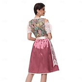 olcso Dirndl-Női Karneváli Oktoberfest Sör Jelmez Dirndl Trachtenkleider Szobalány Német München Wiesn Hagyományos Stílusú Ruhával Oktoberfestre