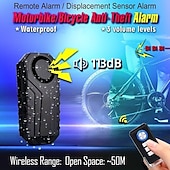 お買い得  盗難防止アラームシステム-リモコン付き防水ワイヤレス自転車アラーム電動バイク &amp;振動センサー付きカーセキュリティ盗難防止システム &amp;紛失リマインダー 113db