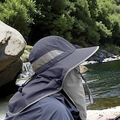baratos Toucas para o exterior-Chapéu de sol com aba para o pescoço Unisexo Chapéu de Sol Chapéu Balde Chapéu boonie Prova-de-Água Proteção UV para Pesca Praia Campismo / Escursão / Espeleologismo Côr Sólida Fibra Acrilica Verão