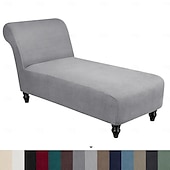 abordables Funda de sofá-Funda para chaise lounge sin brazos, funda elástica para sillón chaise longue, funda suave para sofá reclinable, protector de muebles para mascotas para dormitorio interior