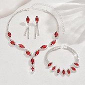 ieftine Seturi de Bijuterii-Seturi de bijuterii 4 buc Ștras Aliaj Cercei Coliere Brățări Pentru femei Elegant Epocă Modă Geometric Geometric Shape Set de bijuterii Pentru Nuntă Petrecere Aniversare