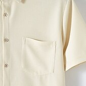economico camicia da uomo con bottoni-Per uomo Camicia Completo di camicia Camicia estiva Camicia con bottoni Maglietta informale Camicia da spiaggia Nero Bianco Blu Kaki Grigio Manica corta Liscio Collo ripiegabile Hawaiano Per eventi 2