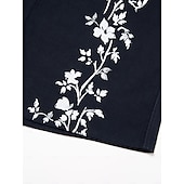 billiga Herrarnas Elitskjortor-Herr Linneskjorta Linneskjorta i bomull Blommig Utomhus Casual Marinblå Långärmad Nedvikt Vår &amp; Höst Kläder Knappar