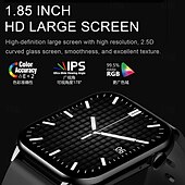 abordables Pulseras inteligentes-696 HD11 Reloj inteligente 1.85 pulgada Pulsera inteligente Bluetooth Podómetro Recordatorio de Llamadas Seguimiento del Sueño Compatible con Android iOS Mujer Hombre Llamadas con Manos Libres