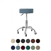 cheap Chair Cover-Water Resistant Plaid Universal Round Stool Cover - Bar Round Swivel Chair Cover - Barstool Seat Cover - Durable and Stretchable - Perfect for Protecting and Refreshing Bar Stools