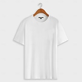 billiga Herrarnas Elite T-shirts och linnen-Herr T-shirt Bomullskjorta Ensfärgat Rund hals Kläder Utomhus Kontor Arbete Dagligen Sport Kortärmad Crewneck Klassisk Stil Modern Stil Ren färg Opressade byxor 100 % bomull Mode Häftig Dagligen