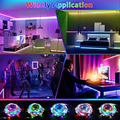 economico Strisce luminose USB-1 m 2m 3M Set luci 30-300 LED 5050 SMD 10mm 1 telecomando da 24Keys 1 set RGBIC (Colore sogno indirizzabile) Strisce LED Controllo APP Impermeabile Collagabile Alimentazione USB
