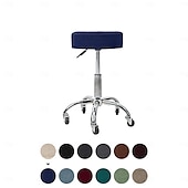 cheap Chair Cover-Water Resistant Plaid Universal Round Stool Cover - Bar Round Swivel Chair Cover - Barstool Seat Cover - Durable and Stretchable - Perfect for Protecting and Refreshing Bar Stools