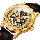voordelige Mechanische Horloges-FORSINING Heren mechanische horloges Creatief Modieus Vrijetijdshorloge Polshorloge Automatisch opwindmechanisme WATERDICHT Decoratie Silicagel Horloge