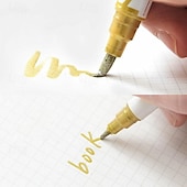 economico Adesivi-Pennarelli a doppia punta con glitter metallici con pennello e pennini fini, forniture per scrapbooking, 10 pezzi