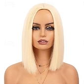 رخيصةأون باروكات الحفلات-شعيرات بوب للنساء، شعيرات قصيرة مستقيمة، شعيرات بطول الكتف للاستخدام اليومي، شعيرات هالوين للتنكر في الحفلات
