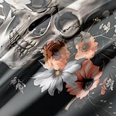 baratos Quarto de Halloween-Conjunto de capa de edredom com caveira floral de Halloween – inclui capa de edredom e fronhas – design assustador e festivo – tecido macio e confortável – perfeito para decoração de casa de Halloween