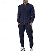 economico Tute da ginnastica-Per uomo Tuta Da Ginnastica Tuta da jogging 2 pezzi Zip intera Informale Autunno Manica lunga Traspirante Morbido Fitness Allenamento in palestra Corsa abbigliamento sportivo Abbigliamento sportivo