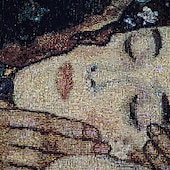 olcso Jacquard szőtt kárpitok-jacquard szőtt gobelin gobelin aubusson fali függöny klimt a szerető szövőszék pamut szövés nappali hálószoba dekoráció (bot és bojt nélkül)