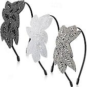 abordables Accesorios y más-Retro Antiguo Rugido 20s 1920s Diadema de estilo flapper Invitado a la boda Moda Mujer Carnaval Mascarada Evento / Fiesta Recepción de Boda Despedida de Soltera Adulto Para la Cabeza Todas las