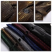billige Blazere for menn-Herre Blazer Formell kveld Fritid / hverdag Søt Alle årstider 65%Cotton 35%Polyester Ensfarget / vanlig farge Paljetter Fritid Bryllup Enkeltkneppet Blazer Sølv Svart Rød Blå