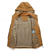 economico Softshell, pile e giacche da escursionismo-Per uomo Giacca Softshell Giubbino da escursione All&#039;aperto Color Block Antivento Resistente all&#039;acqua Felpa con cappuccio Giacca a vento Campeggio / Escursionismo / Speleologia Viaggi Nero Bianco