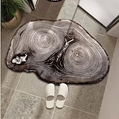 baratos Capacho-capacho tapete antiderrapante anel de árvore tronco 3d madeira log impressão área tapete tapete banho waterasorb para interior pátio ao ar livre quarto cozinha escritório