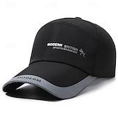 preiswerte Baseballkappe für Herren-Herren Cap Basecap Sonnenhut Kappe Schwarz Rote Polyester Patchwork Modisch Brautkleider schlicht Strasse Täglich Farbblock Buchstabe Einstellbar Sonnenschutz Atmungsaktiv