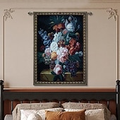 billige Jacquard vevde gobeliner-jacquard vevd billedvev gobelin aubusson veggkunst hengende aubusson vevstol bomullsvev stor billedvev reproduksjon barokk rokokko blomster (uten dusker og stang)
