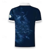 cheap Men&#039;s Animal Print Polo-Men&#039;s Zip Polo Shirts Golf Shirt Short Sleeve Polo Shirts Collared Shirts Casual Funny Streetwear Vacation Wear Party Outfits 3D Print Quarter Zip Polo Spring &amp; Summer Blue