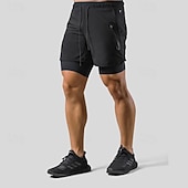 abordables Pantalones cortos de correr-Hombre Pantalones Cortos Running Shorts de gimnasio Pantalones de chándal Correa Bolsillo 2 en 1 con forro de compresión Bermudas Interior Exterior Deporte Verano Secado rápido Ligero Suave Maratón