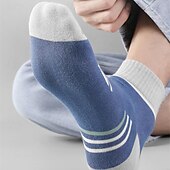 cheap Men&#039;s Socks-Men&#039;s 5 Pairs Multi Packs Socks Running Socks Casual Socks Rainbow Color Color Block Striped Sports &amp; Outdoor Daily Vacation Basic Medium Spring Fall Fashion Casual