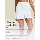 cheap Women&#039;s Golf Dress-Tennis Pleated Skort Golf Skirts 16inch White Skirt Ladies Golf Attire Clothes Outfits Wear Apparel