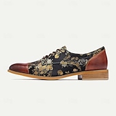 economico Scarpe Eleganti Elementari-Per uomo Oxford Stampa scarpe Di pelle Pelle Traspirante Comodo Antiscivolo Con lacci intrecciali Marrone Autunno Inverno