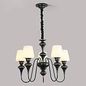 abordables Lustres-Lustre LED blanc chaud 5/6/8 lumières 5 W style bougie rustique rétro e14/e12 pendentif lanterne design métal verre encastré lustre éclairage pour couloir escalier cuisine 110-240 V