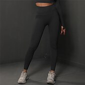 economico Leggings e collant da yoga-Per donna Pantaloni da yoga Leggings da yoga Vita Alta Yoga Allenamento in Palestra Pilates Collant Grigio scuro Nero Borgogna Spandex Gli sport Abbigliamento sportivo Elasticizzato Taglia piccola