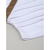 economico Maglietta casual Henley-Per uomo Maglia Henley T-shirt Raglan Manica Corta Semplice Sottile pieghettato Moda Designer Casual Patchwork Pieghe Henley All'aperto Vacanza Quotidiano Estate Bianco Blu marino Grigio scuro