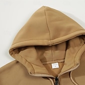 economico felpe con cappuccio da uomo di base-Per uomo Felpa con cappuccio a zip intera Felpa con cappuccio e zip Bianco Rosso Blu Cachi Con Cappuccio Blocco di colori Con zip Patchwork Sport &amp; Outdoor Quotidiano Ferie Poliestere Streetwear
