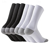 billiga herrstrumpor-Herr 3 Par Multipack Socka Löparstrumpor Långstrumpor Vit + Vit + Svart Svart Färg Färgblock Sport &amp; Utomhus Dagligen Semester Grundläggande Medium Vår Höst Mode Ledigt