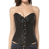 economico Corsetti-corsetti modellanti da donna in tinta unita punk&amp;amp;gotico carnevale data club pizzo traspirante bandeau manica corta estate primavera casa abiti