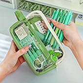 お買い得  ペンケース＆ホルダー-新しい透明ペンバッグ大容量多層文房具バッグ、学生の鉛筆ケースを収納