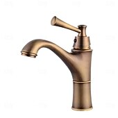 baratos Torneiras de Lavatório de Casa de Banho-Torneira pia do banheiro - Cascata Galvanizar Conjunto Central Monocomando e Uma AberturaBath Taps