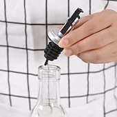 abordables Utensilios de cocina y gadgets-Juego de boquilla vertedora de condimentos para utensilios de cocina: dispensador de botellas de aceite de oliva a prueba de fugas con 5 boquillas de vertido de goma de alta calidad, tubo de vía aérea