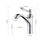 baratos Torneiras de Lavatório de Casa de Banho-Torneira pia do banheiro - Cascata Galvanizar Conjunto Central Monocomando e Uma AberturaBath Taps