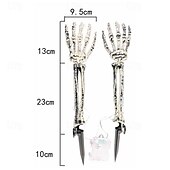 preiswerte Halloween im Freien-2 Stück Halloween-Skeletthand-Gartenlampe, Arme, Handpfähle, realistisch aussehende Halloween-Rasen-Gartendekor-Lichtrequisiten, LED-leuchtende Geisterhand in Totenkopfform, Plug-in-Lampe