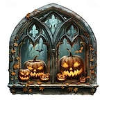 olcso Halloween matricák-halloween horror hole tökfejes falmatricák - öntapadó vízálló matricák parti dekorációhoz, ajtókhoz és ablakokhoz