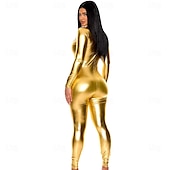 tanie Błyszczące-Garnitury Zentai Kostium Cosplay Kombinezon Dziewczyna motocykl Catwoman Strój karnawałowy Kombinezon zentai Dla par Męskie Damskie seksowny kostium Solidne kolory Spandeks Lateks Kostium na Święta