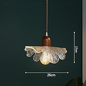 baratos Luzes pendentes-luminária pendente led branco quente 1 luz 7w moderno vidro com nervuras design de folha de lótus e26/e27 lustre com cabo ajustável luminária pendente de teto para quarto sala de estar cozinha