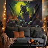 halpa Halloween koristelu-halloween koristeet hirviö zombit roikkuu kuvakudos seinä taide iso kuvakudos seinämaalaus sisustus valokuva tausta peitto verho koti makuuhuone olohuone