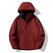 cheap Fleece &amp; 3 in 1 Jackets-Men&#039;s Softshell Jacket Hiking Jacket Outdoor Color Block Windproof Water Resistant Hoodie Windbreaker Jacket Camping / Hiking / Caving Traveling Dark Grey Black Burgundy Navy Blue Light Grey