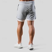 abordables Pantalones cortos de correr-Hombre Pantalones Cortos Running Shorts de gimnasio Pantalones de chándal Correa Bolsillo 2 en 1 con forro de compresión Bermudas Interior Exterior Deporte Verano Secado rápido Ligero Suave Maratón