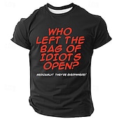 billiga Roliga T-shirts för män-Herr Rolig Slang T-shirt Kortärmad T-shirt 3D-tryck Rund hals Skjorta Retro / vintage Ledigt Gatustil Utomhussport Helgdag Utekväll Svart Vit Blå Vår &amp; sommar Kläder S M L XL 2XL 3XL
