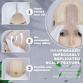 olcso Party Parókák-Cosplay Hosszú Paróka 28 Hüvelyk Közép Elválású Szintetikus Paróka Reális Ajándékok Party Parókák Nőknek Napi Használat Színes Parókák Halloween Parókák