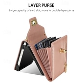 cheap Samsung Cases-Phone Case For Samsung Galaxy Z Flip 6 Z Flip 5 Z Flip 4 Z Flip 3 Flip Cover Zipper with Lanyard Card Slot Retro PC PU Leather